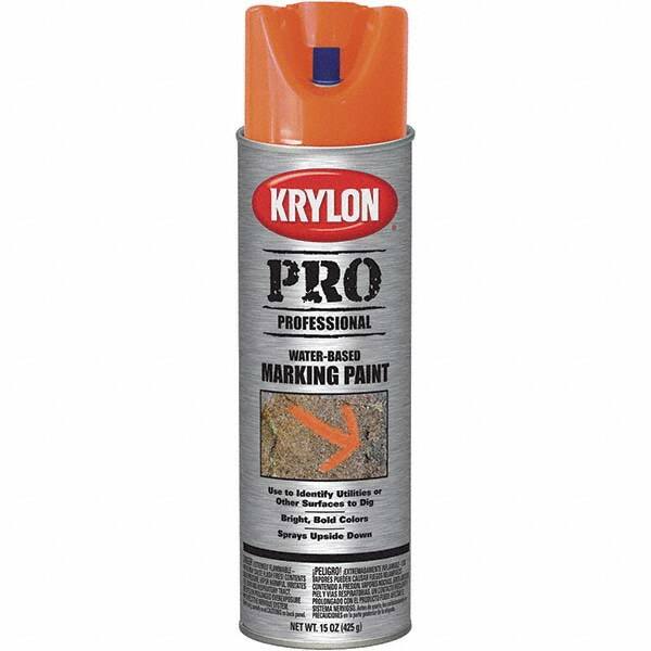 Krylon - 15 fl oz Orange Marking Paint - Water Base Formula - Americas Industrial Supply