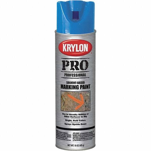 Krylon - 15 fl oz Blue Marking Paint - Solvent Base Formula - Americas Industrial Supply