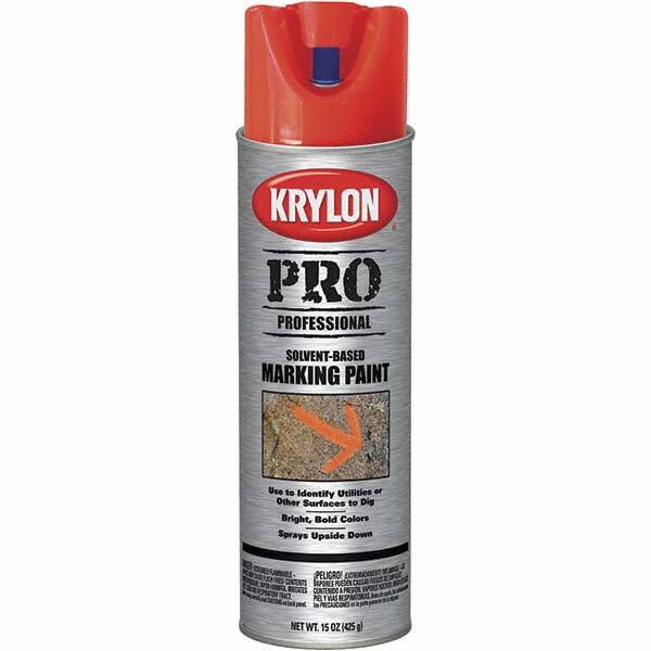 Krylon - 15 fl oz Red/Orange Marking Paint - Solvent Base Formula - Americas Industrial Supply