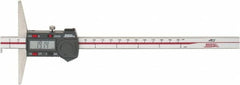 SPI - 0mm to 200mm ABS Plastic (Case) Electronic Depth Gage - 0.03mm Accuracy, 0.01mm Resolution, 4" Base Length - Americas Industrial Supply