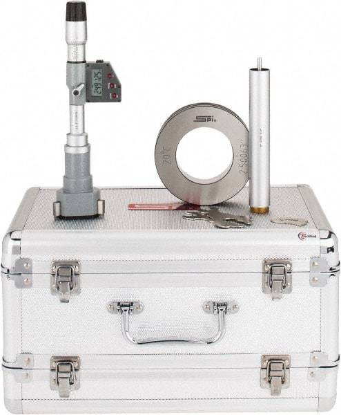 SPI - 2-1/2" to 3", IP65, Carbide Face Chrome Plated Finish, Electronic Inside Micrometer - 0.00005" Resolution, 0.0002" Accuracy, 114" Gage Depth - Americas Industrial Supply