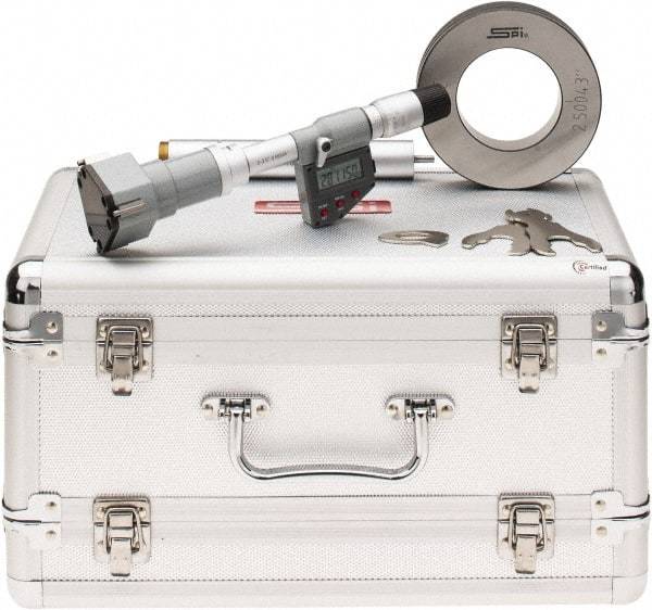 SPI - 2" to 2-1/2", IP65, Carbide Face Chrome Plated Finish, Electronic Inside Micrometer - 0.00005" Resolution, 0.0002" Accuracy, 114" Gage Depth - Americas Industrial Supply