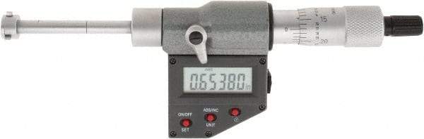 SPI - 0.425" to 0.5", IP65, Carbide Face Chrome Plated Finish, Electronic Inside Micrometer - 0.00005" Resolution, 0.00016" Accuracy, 53.5" Gage Depth - Americas Industrial Supply