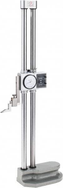 SPI - 20" Stainless Steel Dial Height Gage - 0.001" Graduation, Accurate to 0.002", Dial and Counter Display - Americas Industrial Supply