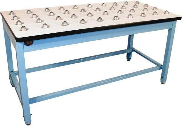 Proline - 72 Wide x 36" Deep x 30" High, Plastic Laminate Workbench - T-Molded Edge, Fixed Legs, Blue - Americas Industrial Supply