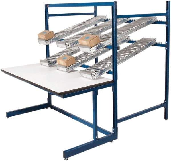 Proline - 60 Wide x 92-1/2" Deep x 36" High, Static Dissipative Workbench - T-Molded Edge, Adjustable Height Legs, Dark Blue - Americas Industrial Supply