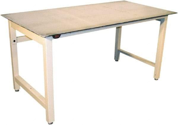 Proline - 60 Wide x 30" Deep x 30" High, Steel Workbench - Straight Edge, Fixed Legs, Beige - Americas Industrial Supply