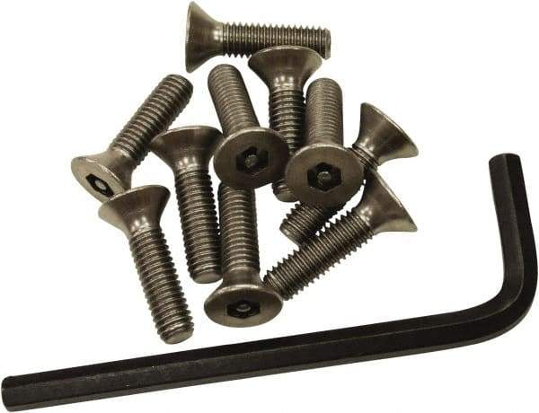 Acorn Engineering - #10-32, 3/4" Long Hex Drive Machine Screw - Flat Head, Grade 18-8 Stainless Steel, Uncoated - Americas Industrial Supply