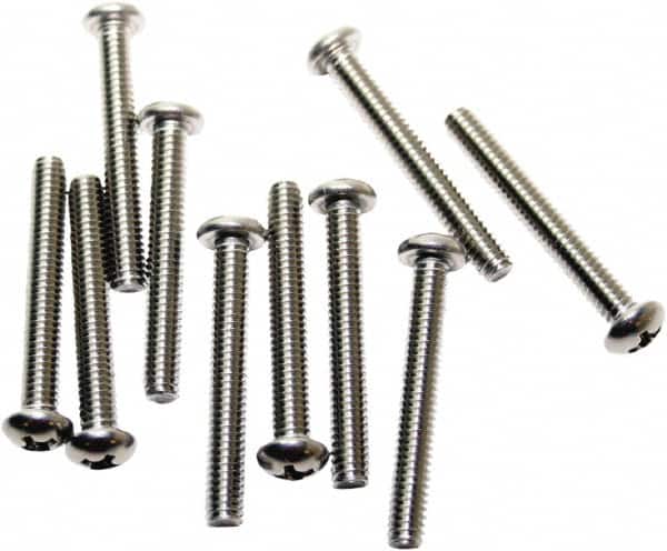 Acorn Engineering - #8-32, 1-1/4" Long Phillips Drive Machine Screw - Round Head, Grade 18-8 Stainless Steel, Uncoated - Americas Industrial Supply