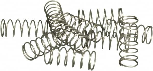 Acorn Engineering - 1/4" OD, 0.02" Wire, 0.65" Free Length, Compression Spring - 2.6 Lb Spring Rating, Stainless Steel - Americas Industrial Supply