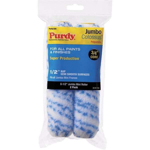 Purdy - 1/2" Nap, 6-1/2" Wide Paint Roller Cover - Semi-Smooth Texture, Woven - Americas Industrial Supply