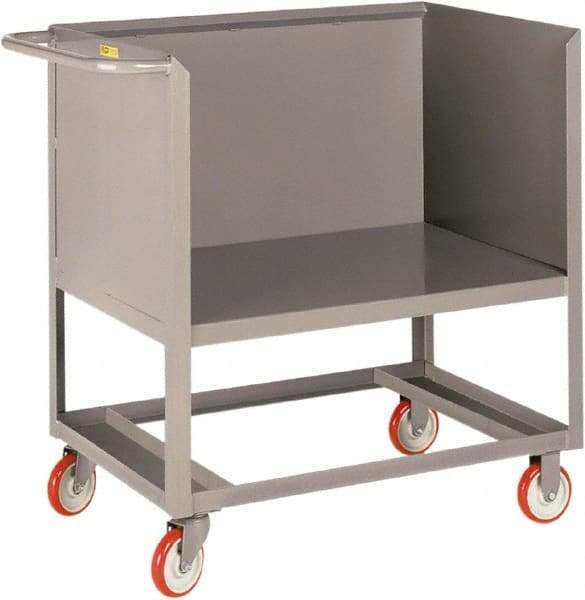 Little Giant - 1,200 Lb Capacity, 3-Sided Steel Raised Platform Box Truck - 53-1/2" Long x 24" Wide x 40" High, 5" Diam Polyurethane Wheels - Americas Industrial Supply