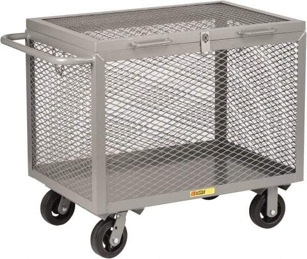 Little Giant - 2,000 Lb Capacity, 4-Sided Steel Box Truck - 53-1/2" Long x 24" Wide x 33-1/2" High, 6" Diam Mold-On Rubber Wheels - Americas Industrial Supply