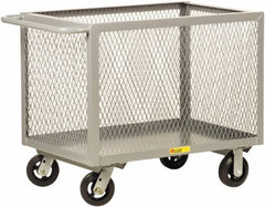 Little Giant - 2,000 Lb Capacity, 4-Sided Steel Box Truck - 53-1/2" Long x 30" Wide x 32" High, 6" Diam Mold-On Rubber Wheels - Americas Industrial Supply