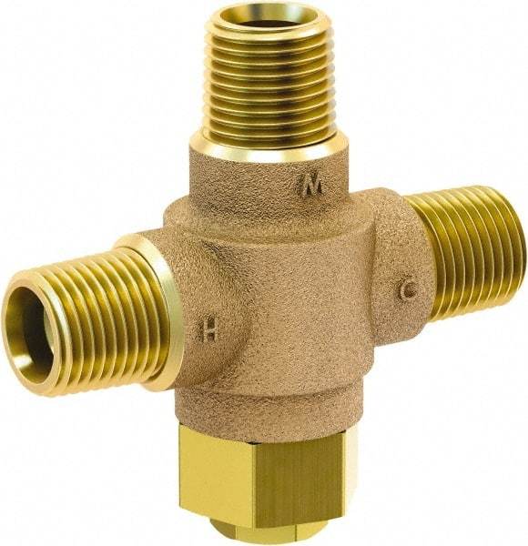 Acorn Engineering - 1/2" Pipe, 125 Max psi, Lead Free Brass Water Mixing Valve & Unit - 4.5 GPM at 45 psi Flow Rate, NPT End Connections - Americas Industrial Supply