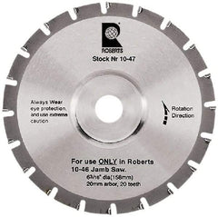 QEP - 6-3/16" Diam, 20mm Arbor Hole Diam, 20 Tooth Wet & Dry Cut Saw Blade - Tungsten Carbide-Tipped, Crosscut Action, Standard Round Arbor - Americas Industrial Supply