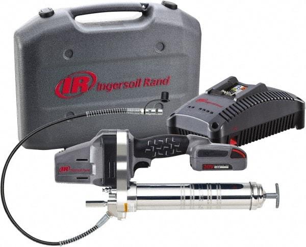 Ingersoll-Rand - 6,250 Max psi, Flexible Battery-Operated Grease Gun - 14 oz (Cartridge) Capacity, Includes Battery & Battery Charger - Americas Industrial Supply