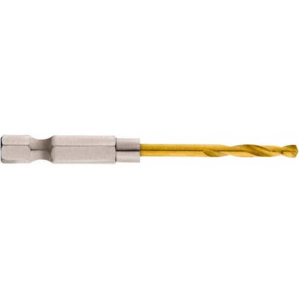 Milwaukee Tool - 1/8" High Speed Steel, 135° Point, Hex Shank Maintenance Drill Bit - Americas Industrial Supply