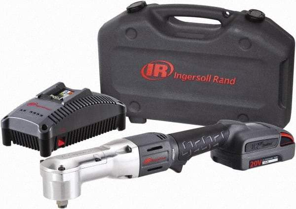 Ingersoll-Rand - 1/2" Drive 20 Volt Angled Cordless Impact Wrench & Ratchet - 1,900 RPM, 3,000 BPM, 180 Ft/Lb Torque, 1 Lithium-Ion Battery Included - Americas Industrial Supply