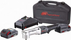 Ingersoll-Rand - 3/8" Drive 20 Volt Angled Cordless Impact Wrench & Ratchet - 1,900 RPM, 3,000 BPM, 180 Ft/Lb Torque, 2 Lithium-Ion Batteries Included - Americas Industrial Supply