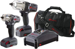 Ingersoll-Rand - 20 Volt Cordless Tool Combination Kit - Includes 1/2" Impact Wrench & 1/2" Drill/Driver, Lithium-Ion Battery Included - Americas Industrial Supply