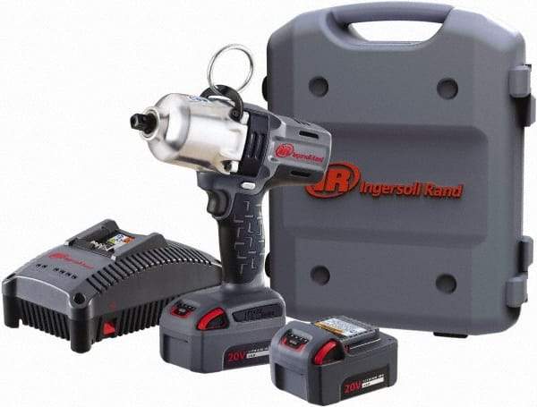 Ingersoll-Rand - 1/2" Drive 20 Volt Pistol Grip Cordless Impact Wrench & Ratchet - 1,900 RPM, 2,300 BPM, 780 Ft/Lb Torque, 2 Lithium-Ion Batteries Included - Americas Industrial Supply