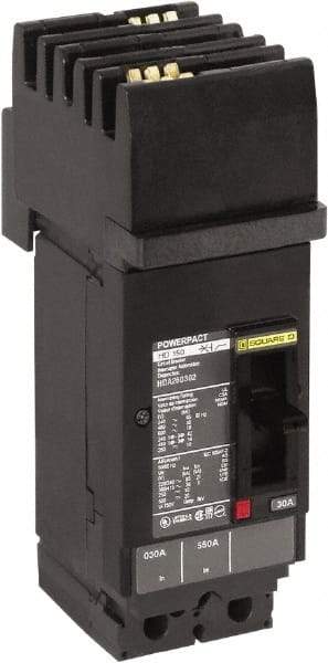 Square D - 100 Amp, 600 VAC, 2 Pole, Plug In Molded Case Circuit Breaker - Thermal Magnetic Trip, Multiple Breaking Capacity Ratings, 14-3/0 AWG - Americas Industrial Supply