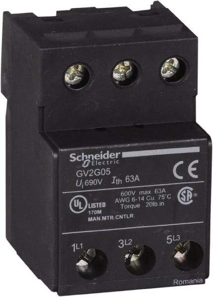 Schneider Electric - 63 Amp Circuit Breaker Terminal Block - Use with Linergy, TeSys D, TeSys GV2, TeSys K, TeSys U - Americas Industrial Supply