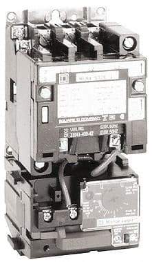 Square D - 24 Coil VAC at 60 Hz, 27 Amp, NEMA Size 1, Nonreversible Open Enclosure NEMA Motor Starter - 3 Phase hp: 10 at 460 VAC, 10 at 575 VAC, 7-1/2 at 200 VAC, 7-1/2 at 230 VAC - Americas Industrial Supply