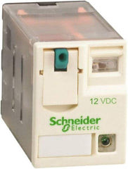 Schneider Electric - 3,000 VA Power Rating, Electromechanical Plug-in General Purpose Relay - 12 Amp at 250/277 VAC & 28 VDC, 6 Amp at 250 VAC & 28 VDC, 2CO, 12 VDC - Americas Industrial Supply