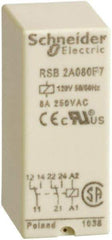 Schneider Electric - 2,000 VA Power Rating, Electromechanical Plug-in General Purpose Relay - 8 Amp at 250 VAC & 28 VDC, 2CO, 120 VAC - Americas Industrial Supply