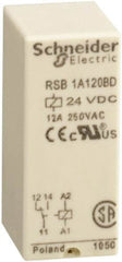 Schneider Electric - 3,000 VA Power Rating, Electromechanical Plug-in General Purpose Relay - 12 Amp at 250 VAC & 12 Amp at 28 VDC, 1CO, 24 VDC - Americas Industrial Supply