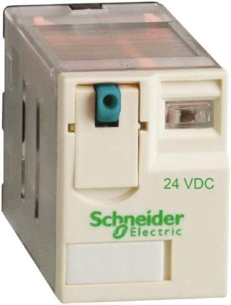 Schneider Electric - 3,750 VA Power Rating, Electromechanical Plug-in General Purpose Relay - 15 Amp at 250 VAC & 28 VDC, 2CO, 24 VDC - Americas Industrial Supply