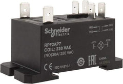 Schneider Electric - 7,500 VA Power Rating, Electromechanical Plug-in General Purpose Relay - 20 Amp at 28 VDC, 25 at 28 VDC, 30 at 250/277 VAC, 2NO, 230 VAC - Americas Industrial Supply