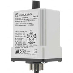 Square D - 0.66 min Delay, DPDT Time Delay Relay - 10 Contact Amp, 110 VDC & 120 VAC - Americas Industrial Supply