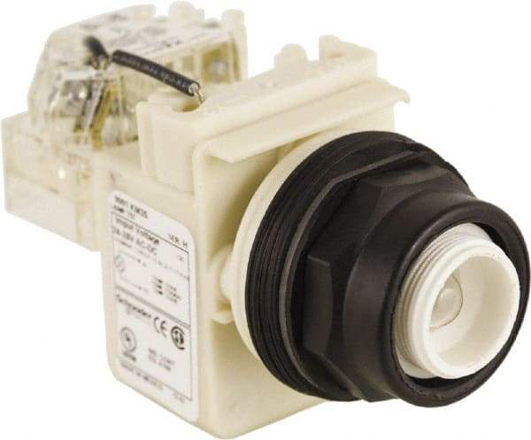 Schneider Electric - 24 V, 28 V Press-to-Test Indicating Light - Round Lens, Screw Clamp Connector, Corrosion Resistant, Dust Resistant, Oil Resistant - Americas Industrial Supply