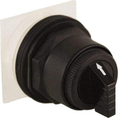 Schneider Electric - 30mm Mount Hole, 3 Position, Knob and Pushbutton Operated, Selector Switch Only - Black, Momentary (MO), without Contact Blocks, Anticorrosive, Weatherproof, Dust and Oil Resistant - Americas Industrial Supply