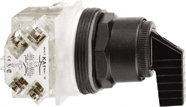 Schneider Electric - 30mm Mount Hole, 3 Position, Handle Operated, Selector Switch Only - Momentary (MO), Nonilluminated, without Contact Blocks, Shock and Vibration Resistant - Americas Industrial Supply