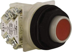 Schneider Electric - 30mm Mount Hole, Extended Straight, Pushbutton Switch with Contact Block - Red Pushbutton, Momentary (MO) - Americas Industrial Supply