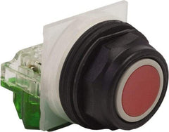 Schneider Electric - 30mm Mount Hole, Extended Straight, Pushbutton Switch with Contact Block - Red Pushbutton, Momentary (MO) - Americas Industrial Supply