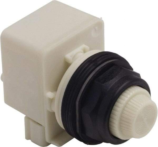 Schneider Electric - 120 V White Lens LED Pilot Light - Round Lens, Screw Clamp Connector, 54mm OAL x 42mm Wide, Vibration Resistant - Americas Industrial Supply