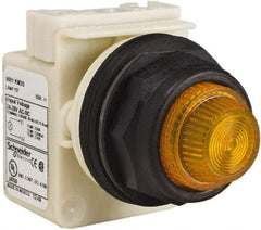 Schneider Electric - 24 V, 28 V Amber Lens Indicating Light - Round Lens, Screw Clamp Connector, Corrosion Resistant, Dust Resistant, Oil Resistant - Americas Industrial Supply