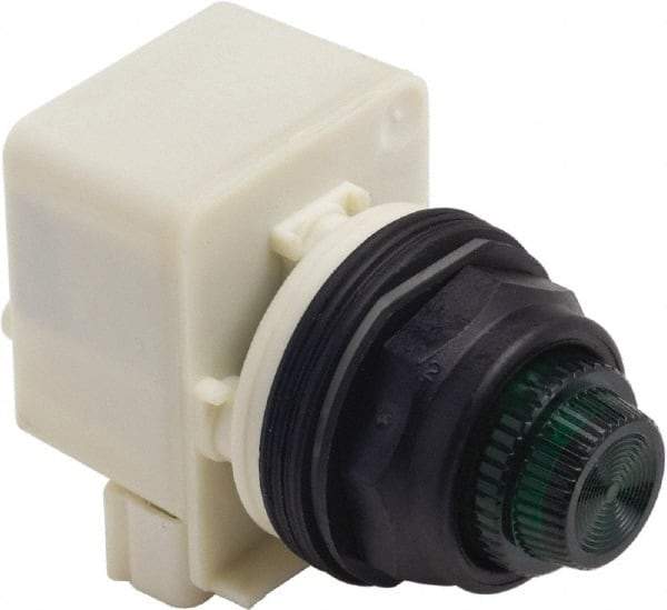 Schneider Electric - 120 VAC Green Lens LED Pilot Light - Round Lens - Americas Industrial Supply