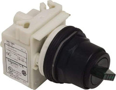 Schneider Electric - 1.18 Inch Mount Hole, 2 Position, Knob and Pushbutton Operated, Selector Switch Only - Green, Maintained (MA), without Contact Blocks, Anticorrosive, Weatherproof, Dust and Oil Resistant - Americas Industrial Supply