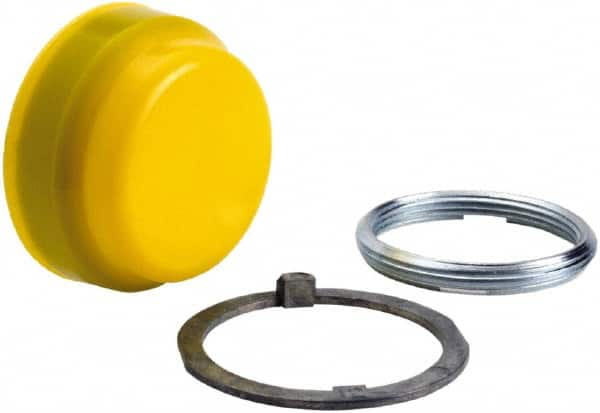 Schneider Electric - Pushbutton Switch Boot - Yellow, Round Button, Nonilluminated - Americas Industrial Supply