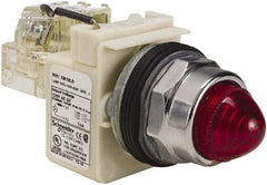 Schneider Electric - 120 VAC Red Lens LED Indicating Light - Screw Clamp Connector - Americas Industrial Supply