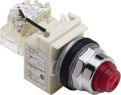 Schneider Electric - 120 V Red Lens LED Press-to-Test Indicating Light - Octagonal Lens, Screw Clamp Connector - Americas Industrial Supply