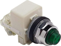 Schneider Electric - 120 V Green Lens LED Press-to-Test Indicating Light - Octagonal Lens, Screw Clamp Connector - Americas Industrial Supply