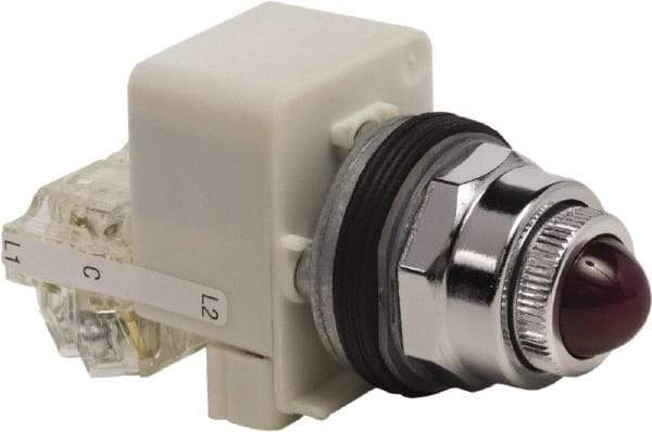 Schneider Electric - 120 VAC Red Lens Indicating Light - Screw Clamp Connector - Americas Industrial Supply