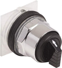 Schneider Electric - 1.18 Inch Mount Hole, 3 Position, Knob and Pushbutton Operated, Selector Switch Only - Black, Maintained (MA), without Contact Blocks, Weatherproof and Dust and Oil Resistant - Americas Industrial Supply